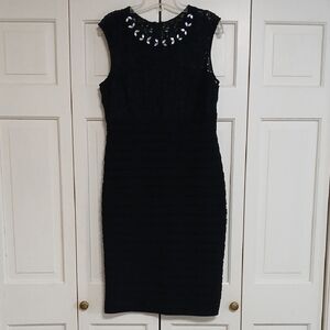 Scarlett Black Embellished Sheath Midi Dress